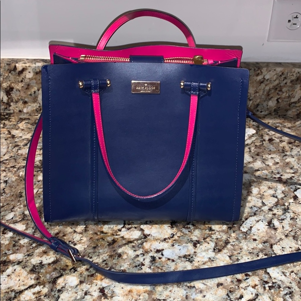 Kate Spade Pink and Blue Crossbody/Satchel Medium